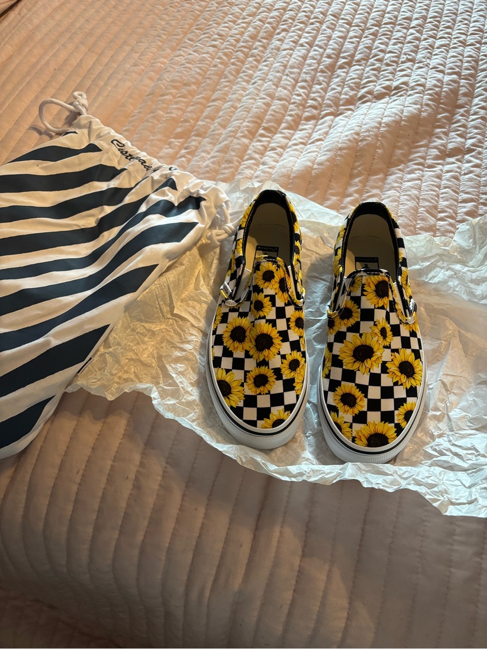 Woman’s slip on sunflower Vans - brand new